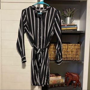 4 for $10! Striped black and white shirt dress